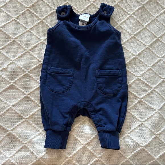 Hanna Andersson Other - Hanna Anderson Navy blue Button Overalls Coveralls Unisex Baby Boy 0-3M Heirloom